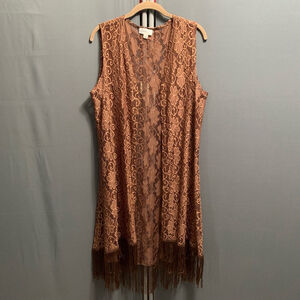 Women's Questions? Vest, Brown, Size L Y2K vintage